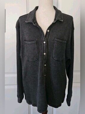 C&C California Sky Waffle Knit Shacket Stucco XL NWT